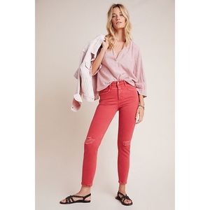 Pilcro & the Letterpress Red High Rise Slim Jeans